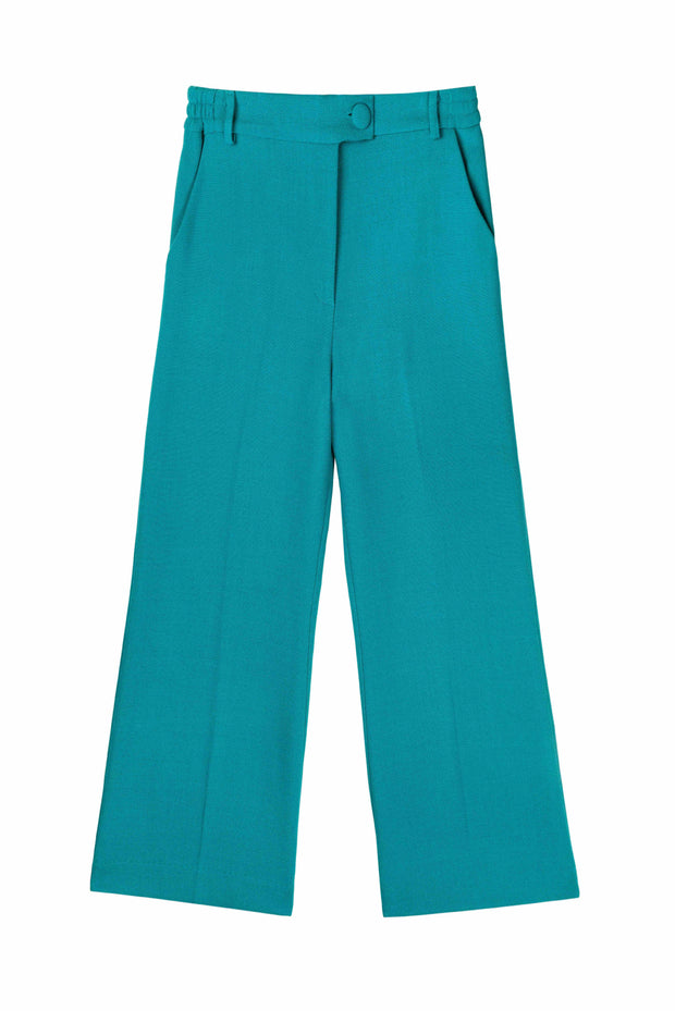 ARTHUR PANT I TURQUOISE BLUE CREPE DE LAINE